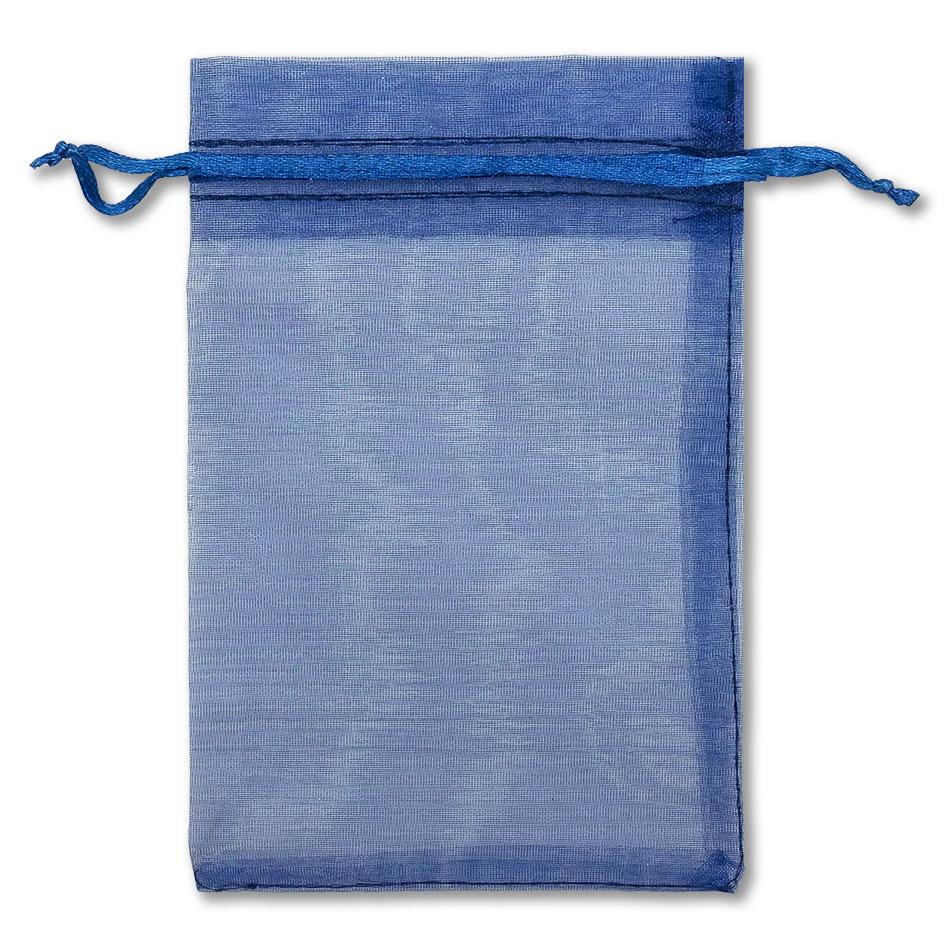 Navy Organza Drawstring Pouches