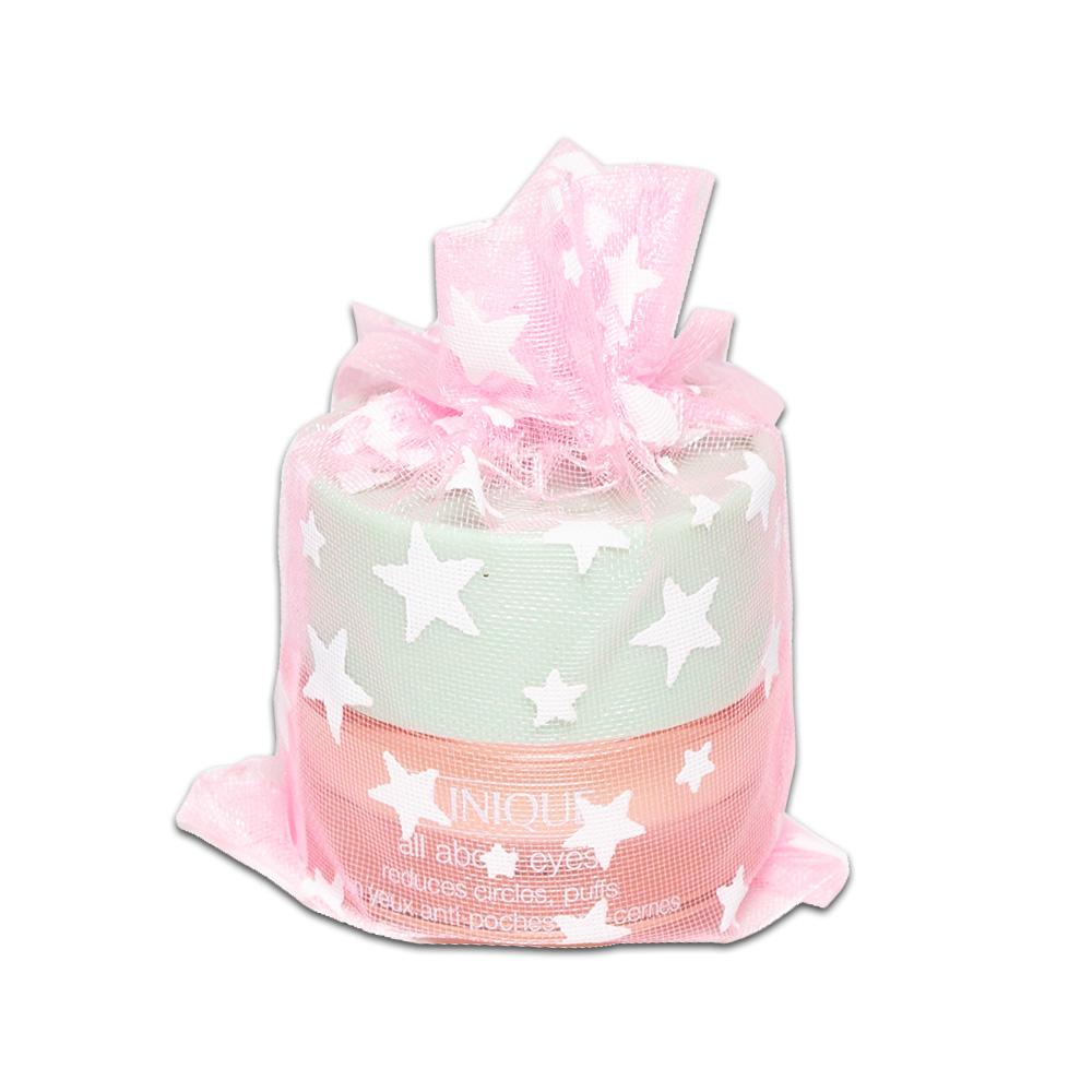 Pink with White Star Organza Drawstring Pouch Gift Bags