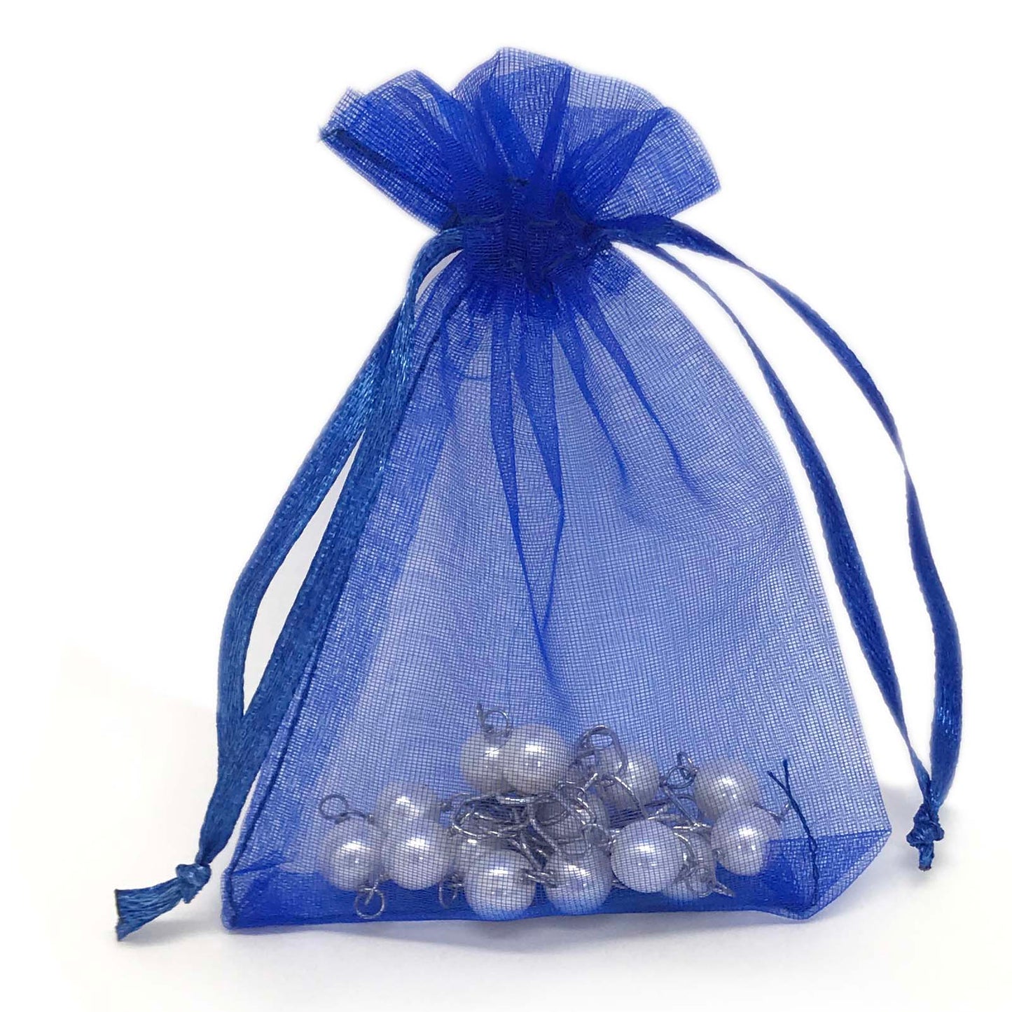 Royal Blue Organza Drawstring Pouches