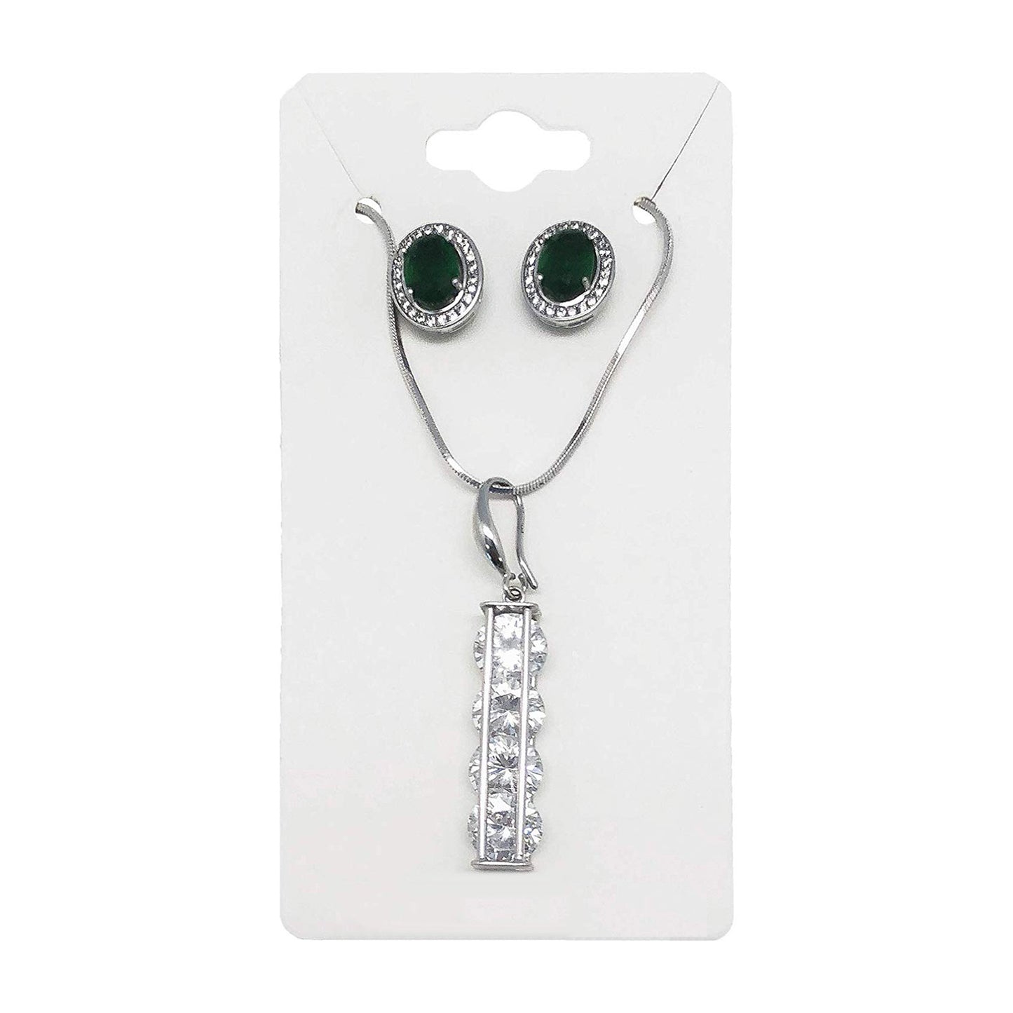 2" x 4" White Paper Necklace and Earring Combo Card