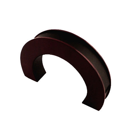 Single Bracelet Moon Black Leatherette W/ Rose