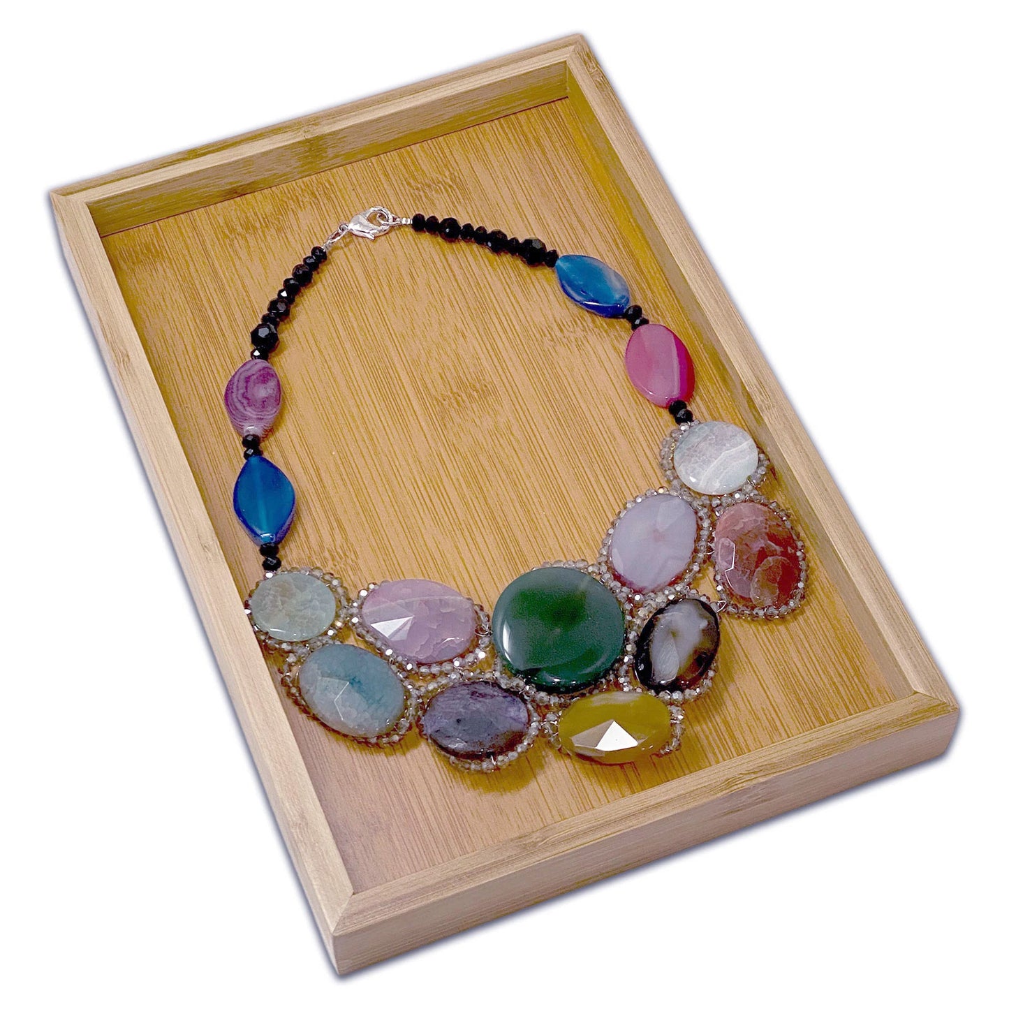11" x 7.5" Rectangular Bamboo Jewelry Organizer Tray