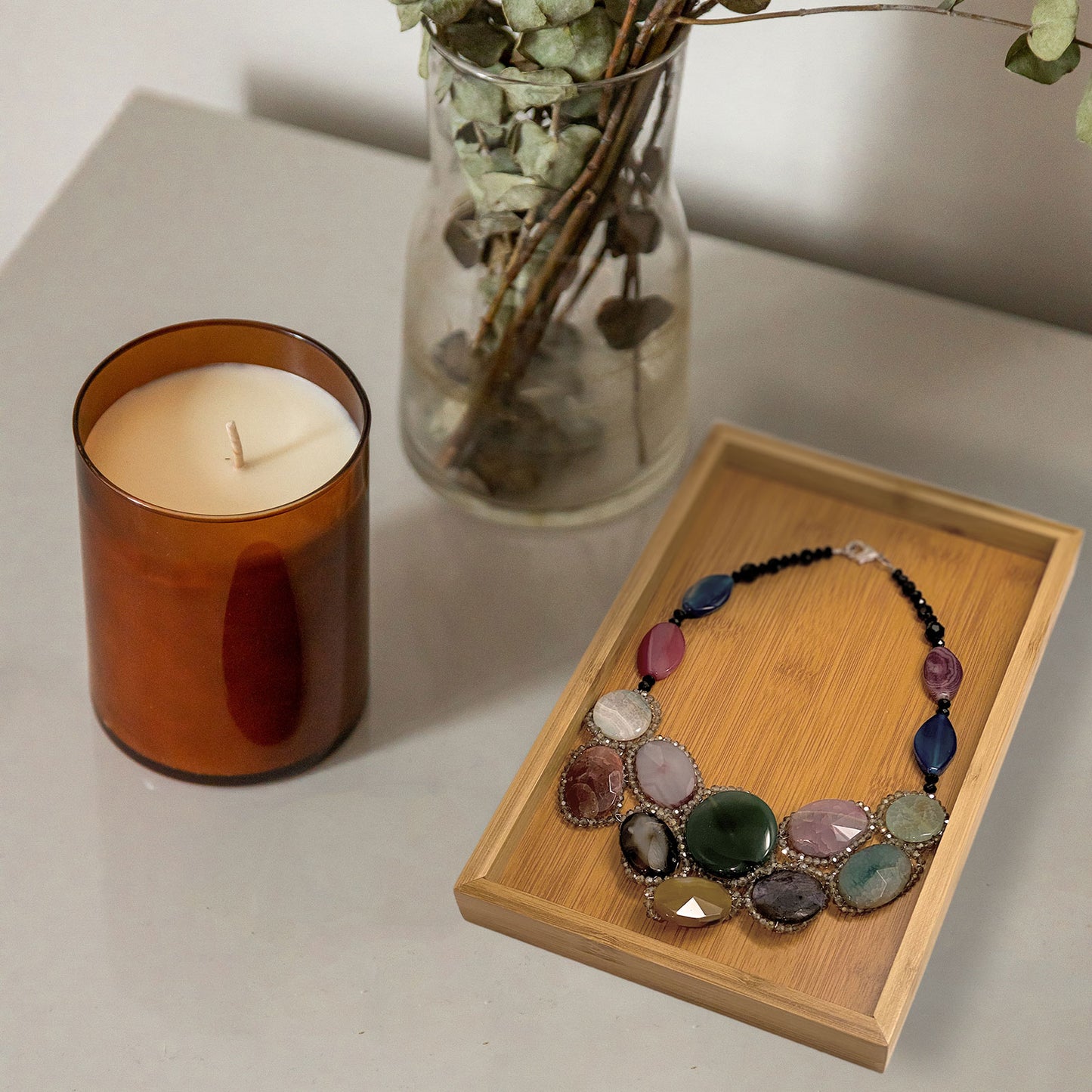 11" x 7.5" Rectangular Bamboo Jewelry Organizer Tray