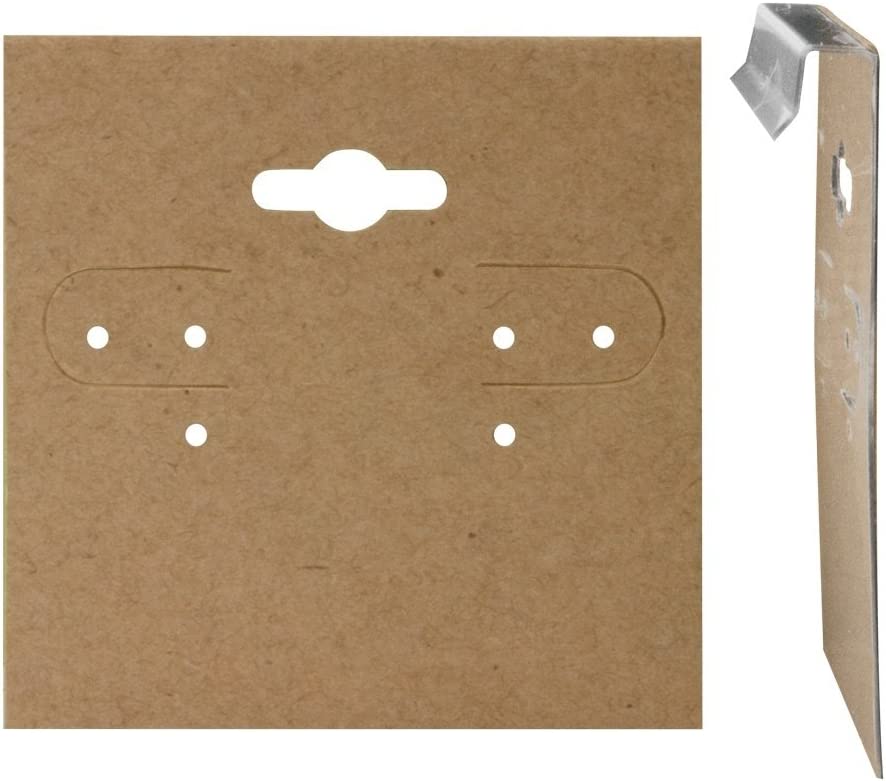 2" x 2" Kraft Paper Hanging Earring Cards