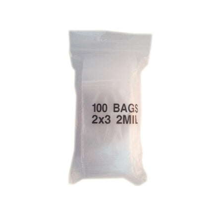 2"Wx3"H Clear Zip Lock Plastic Bag