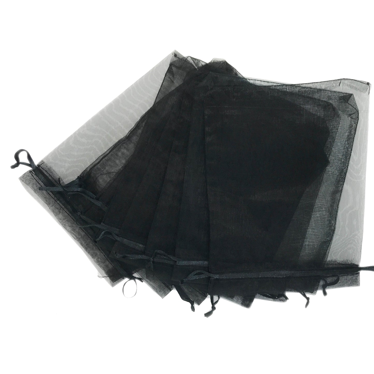 Black Organza Drawstring Pouches