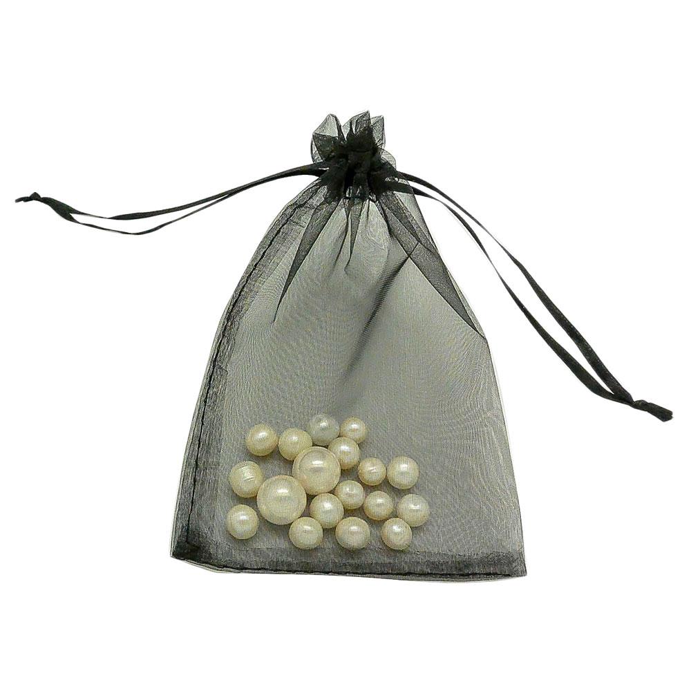 Black Organza Drawstring Pouches