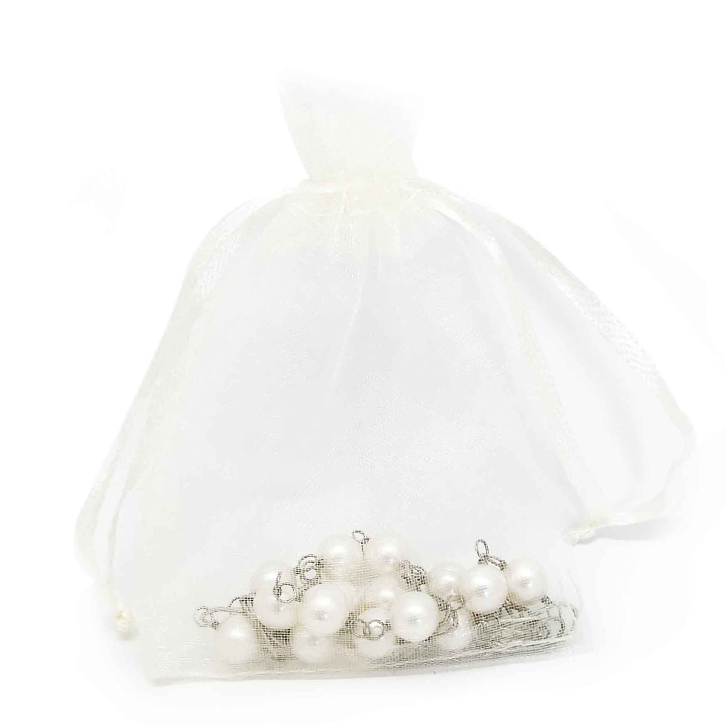 Cream Color Organza Drawstring Pouches