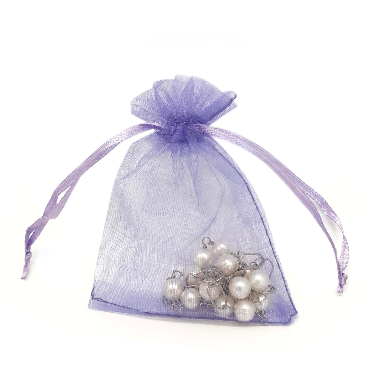 Light Purple Organza Drawstring Pouches
