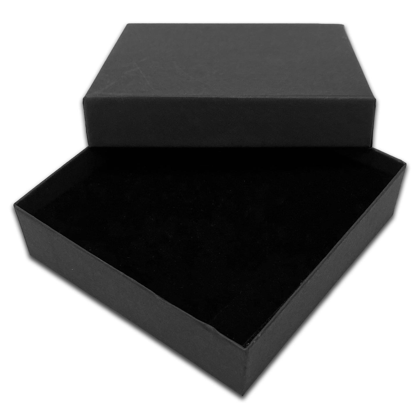 3 1/2" x 3 1/2" Black Pendant Necklace Paper Box with Black Foam Insert