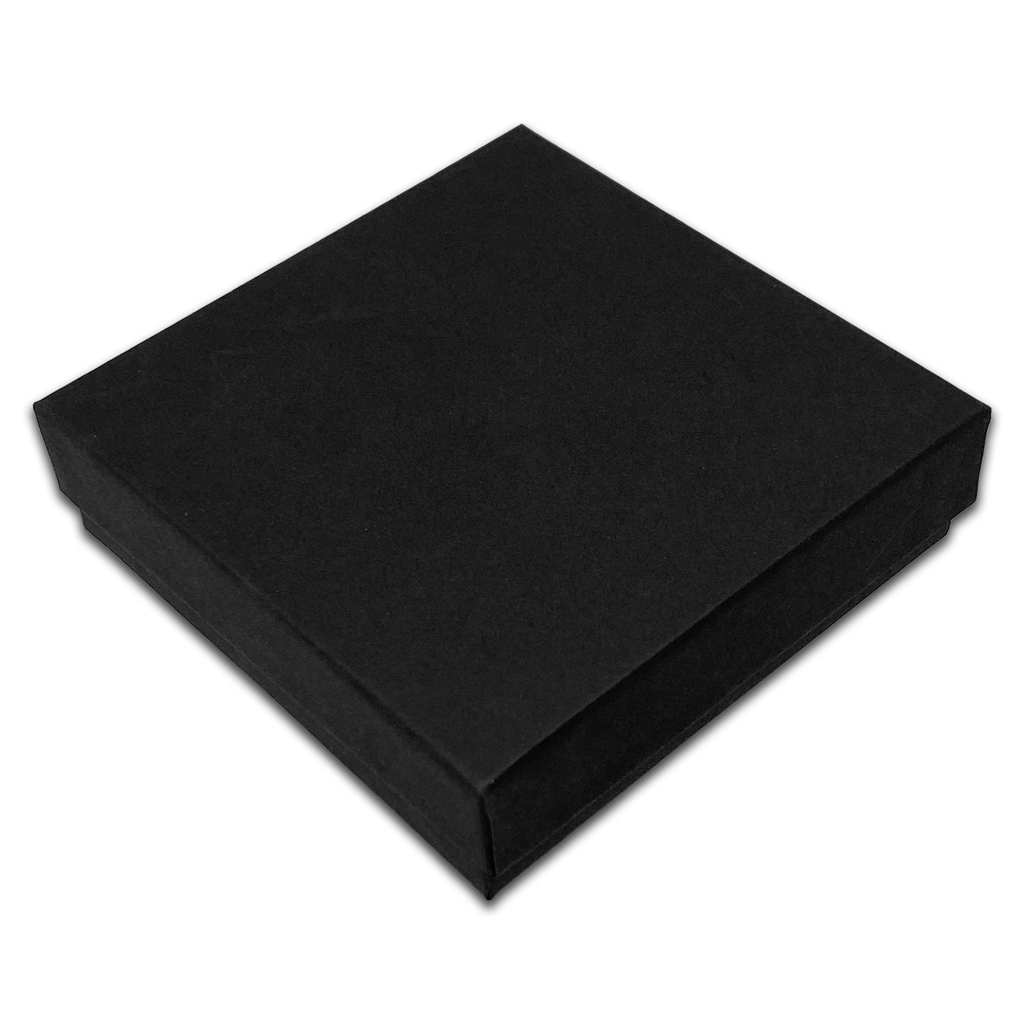 3 1/2" x 3 1/2" Black Pendant Necklace Paper Box with Black Foam Insert
