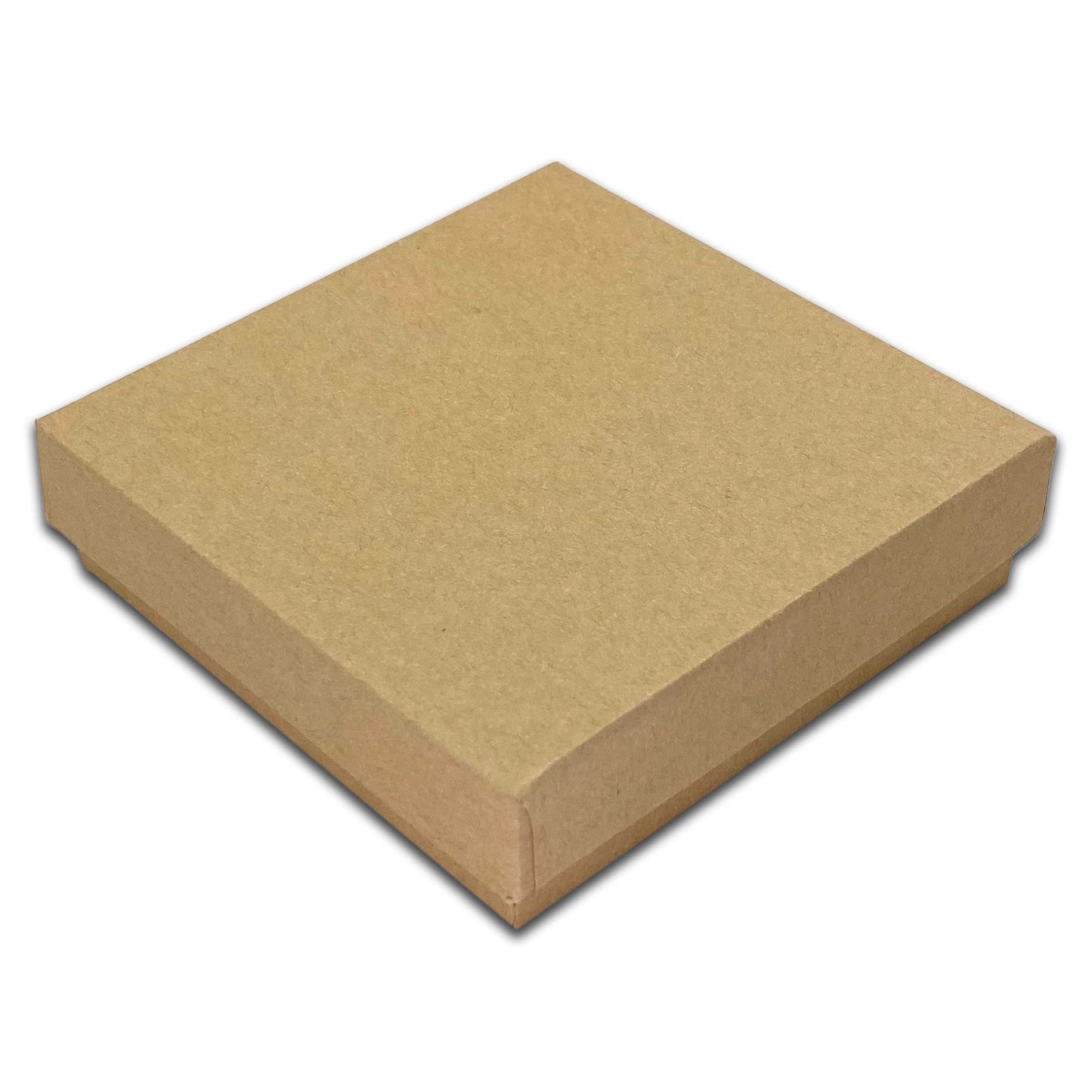 3 1/2" x 3 1/2" Kraft Pendant Necklace Paper Box with Black Foam Insert