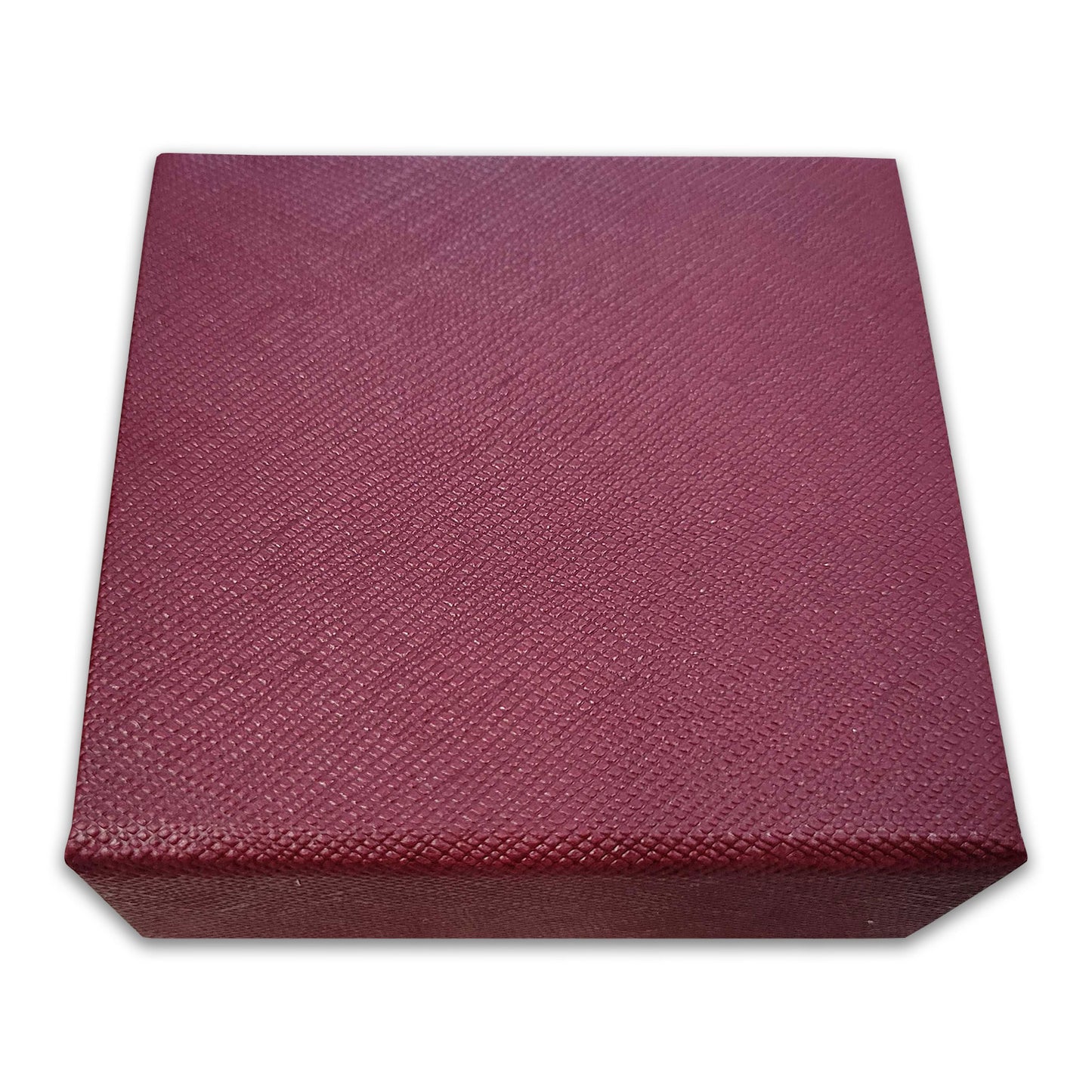 3 1/2" x 3 1/2" Maroon Textured Watch/Bracelet Jewelry Box with Magnetic Closure (10 Pack)