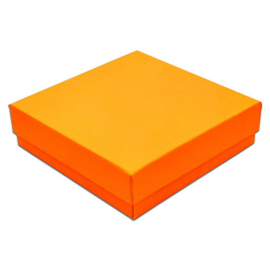 3 1/2" x 3 1/2" x 1" Marigold Cotton Filled Paper Box