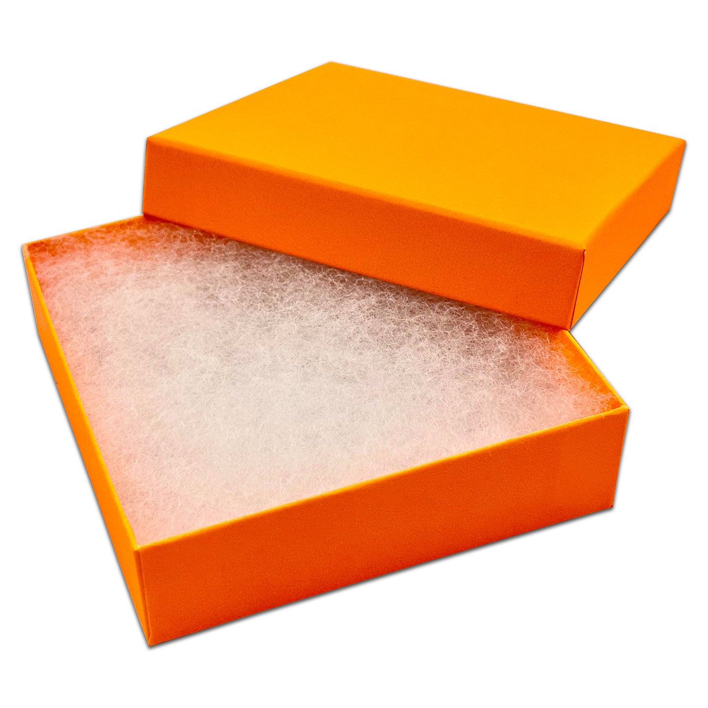 3 1/2" x 3 1/2" x 1" Marigold Cotton Filled Paper Box