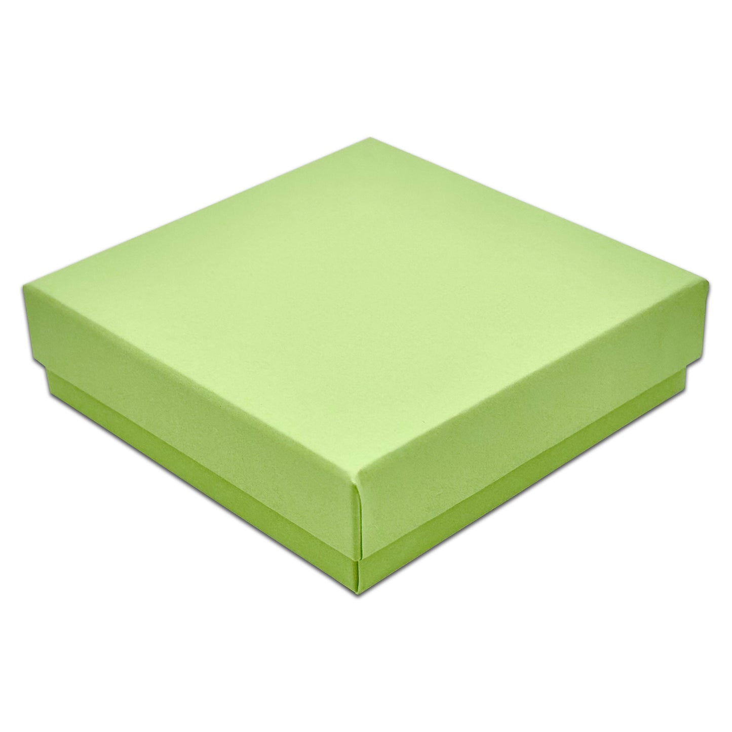 3 1/2" x 3 1/2" x 1" Mint Green Cotton Filled Paper Box