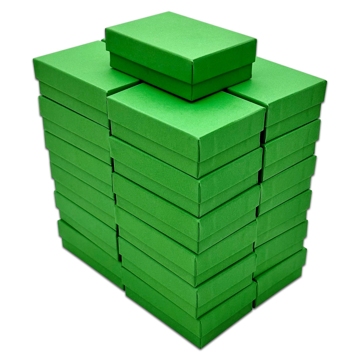 3 1/4" x 2 1/4" x 1" Light Green Cotton Filled Paper Box