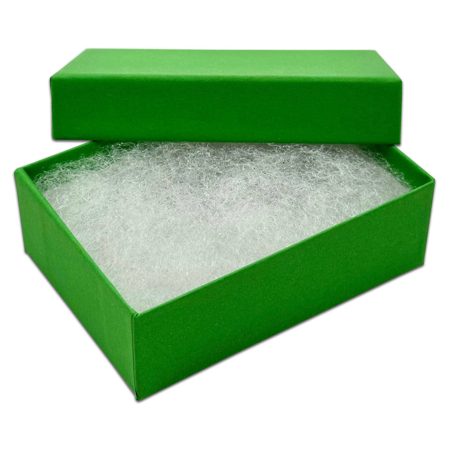 3 1/4" x 2 1/4" x 1" Light Green Cotton Filled Paper Box