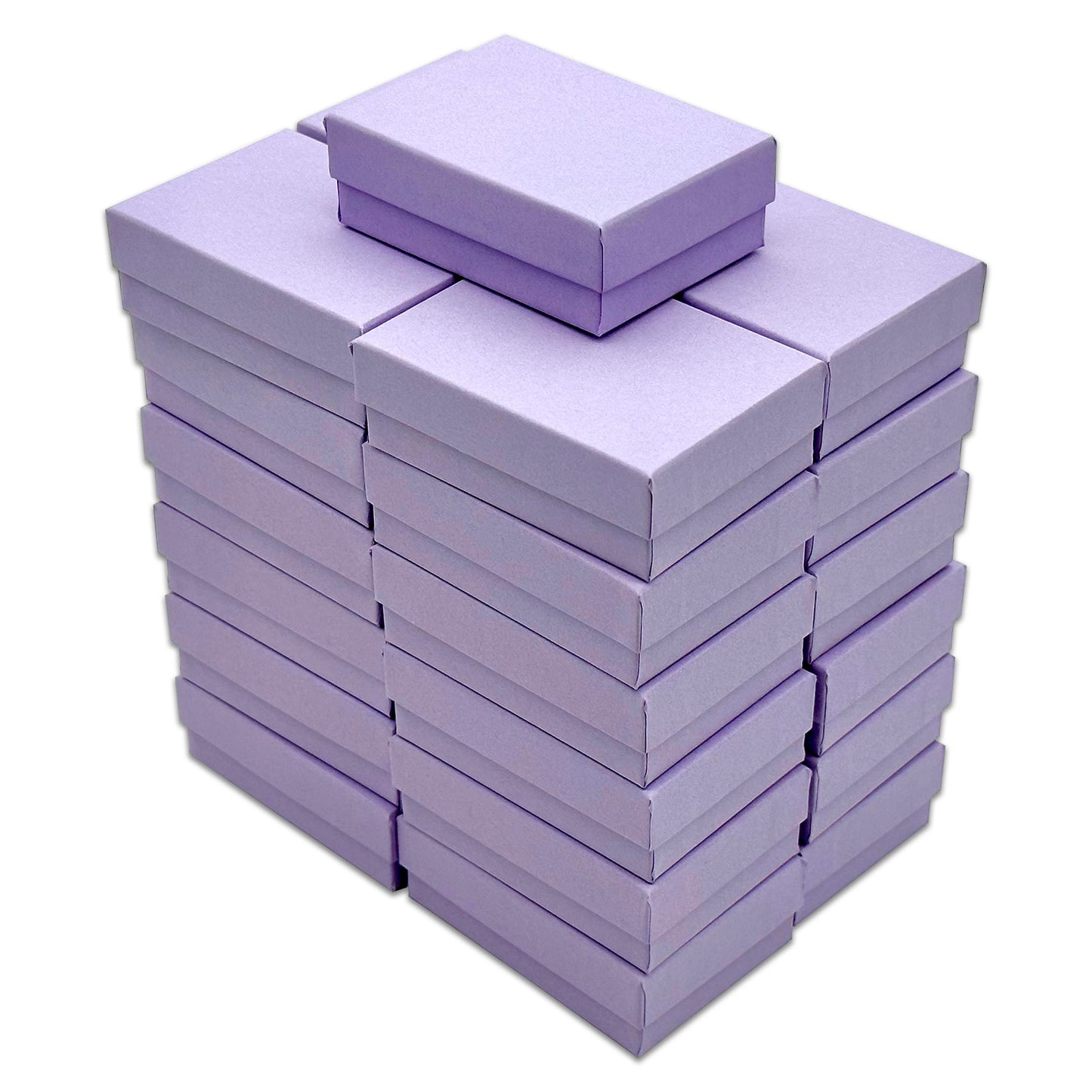 3 1/4" x 2 1/4" x 1" Light Lavender Cotton Filled Paper Box