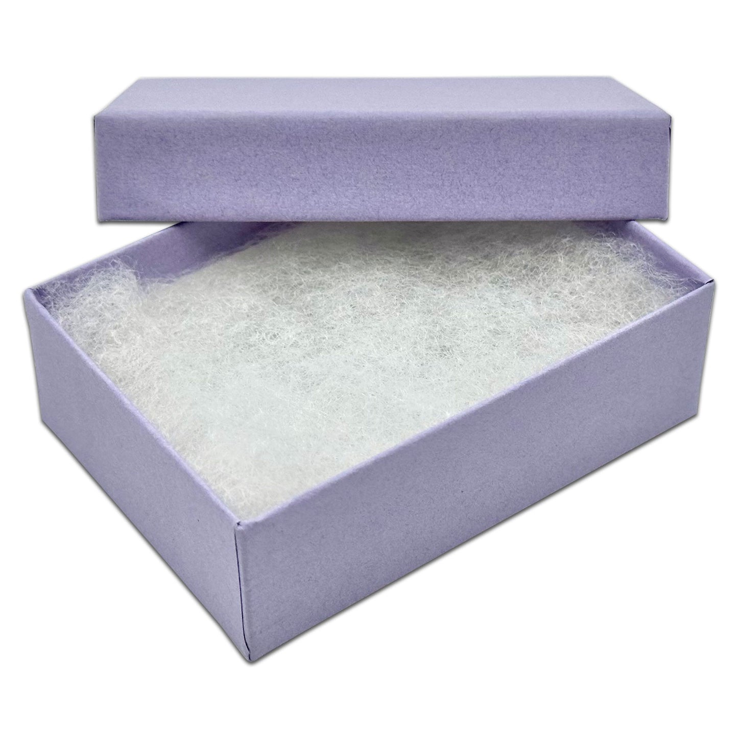 3 1/4" x 2 1/4" x 1" Light Lavender Cotton Filled Paper Box