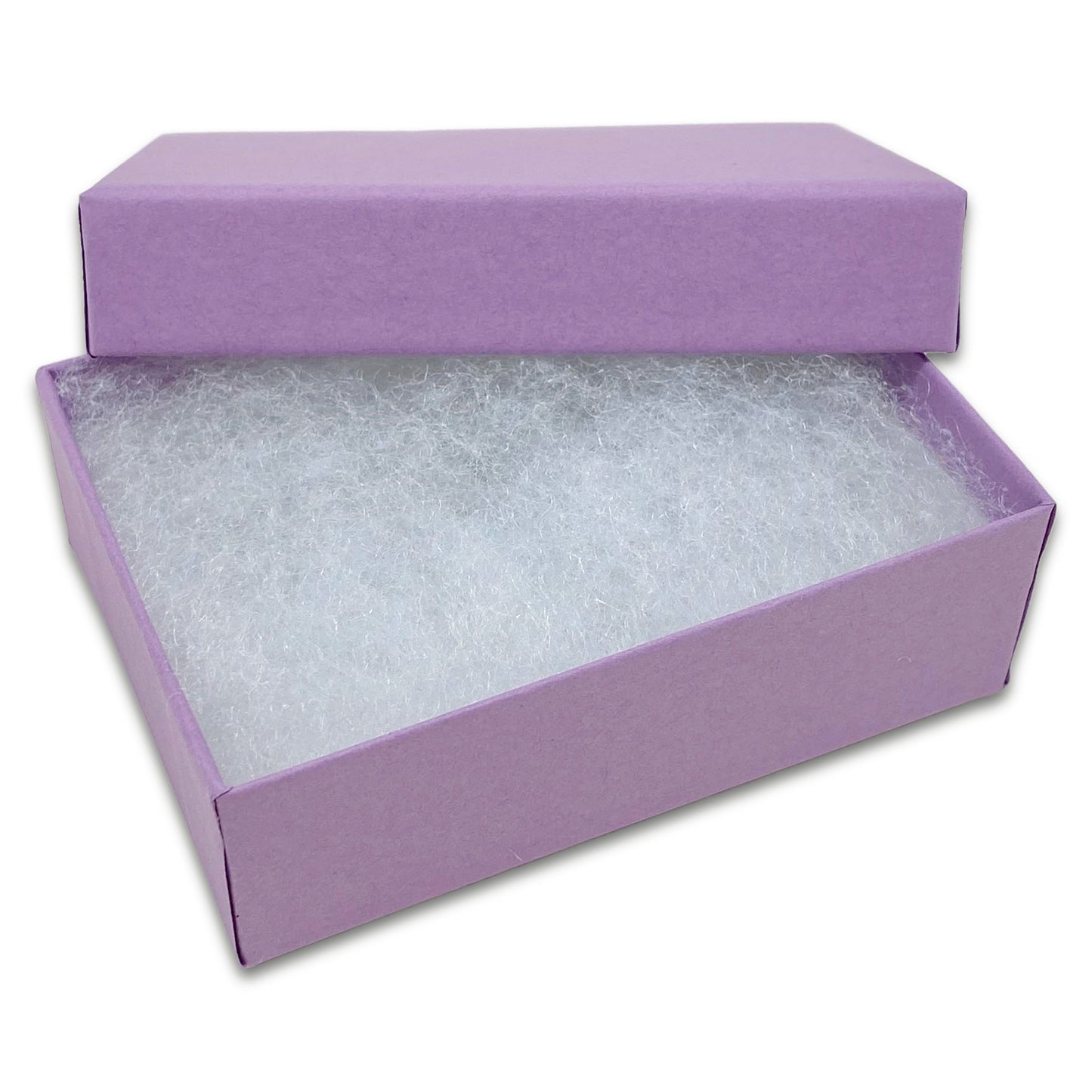 3 1/4" x 2 1/4" x 1" Matte Purple Cotton Filled Paper Box