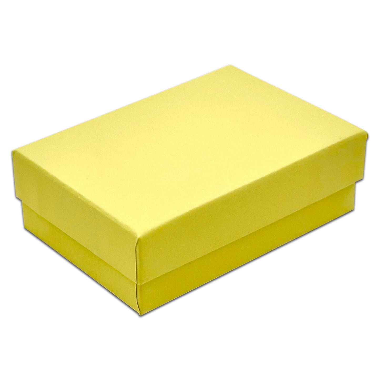 3 1/4" x 2 1/4" x 1" Mustard Yellow Cotton Filled Paper Box