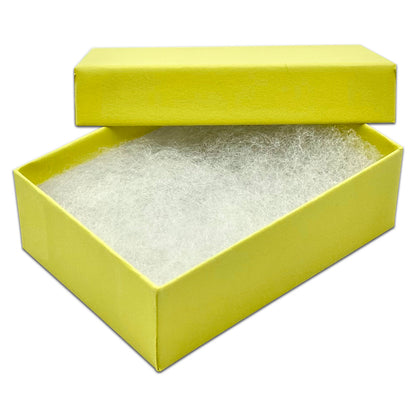 3 1/4" x 2 1/4" x 1" Mustard Yellow Cotton Filled Paper Box
