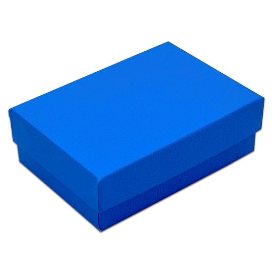 3 1/4" x 2 1/4" x 1" Neon Blue Cotton Filled Paper Box