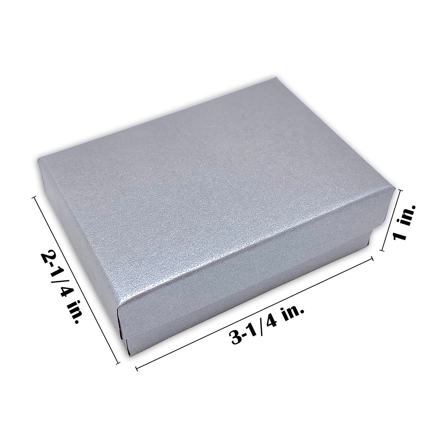 3 1/4" x 2 1/4" x 1" Pearl Gray Cotton Filled Paper Box