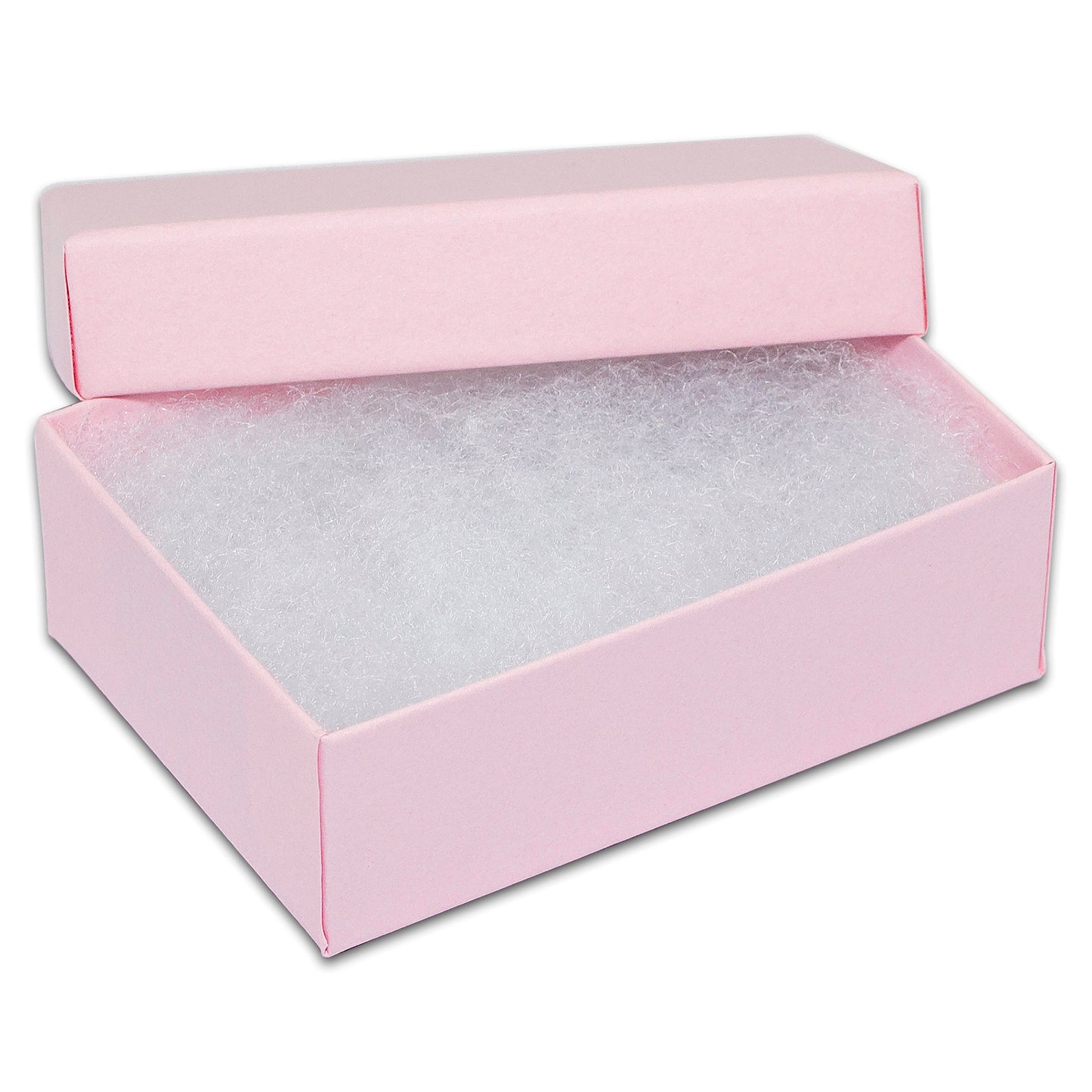 3 1/4" x 2 1/4" x 1" Pink Cotton Filled Paper Box