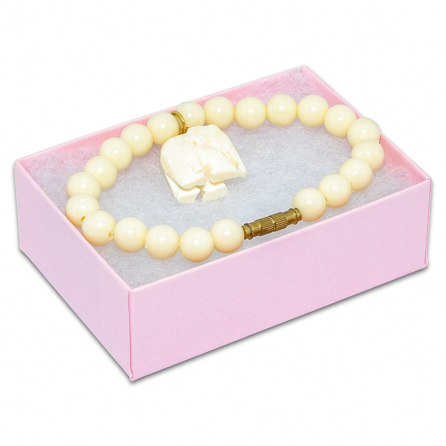 3 1/4" x 2 1/4" x 1" Pink Cotton Filled Paper Box