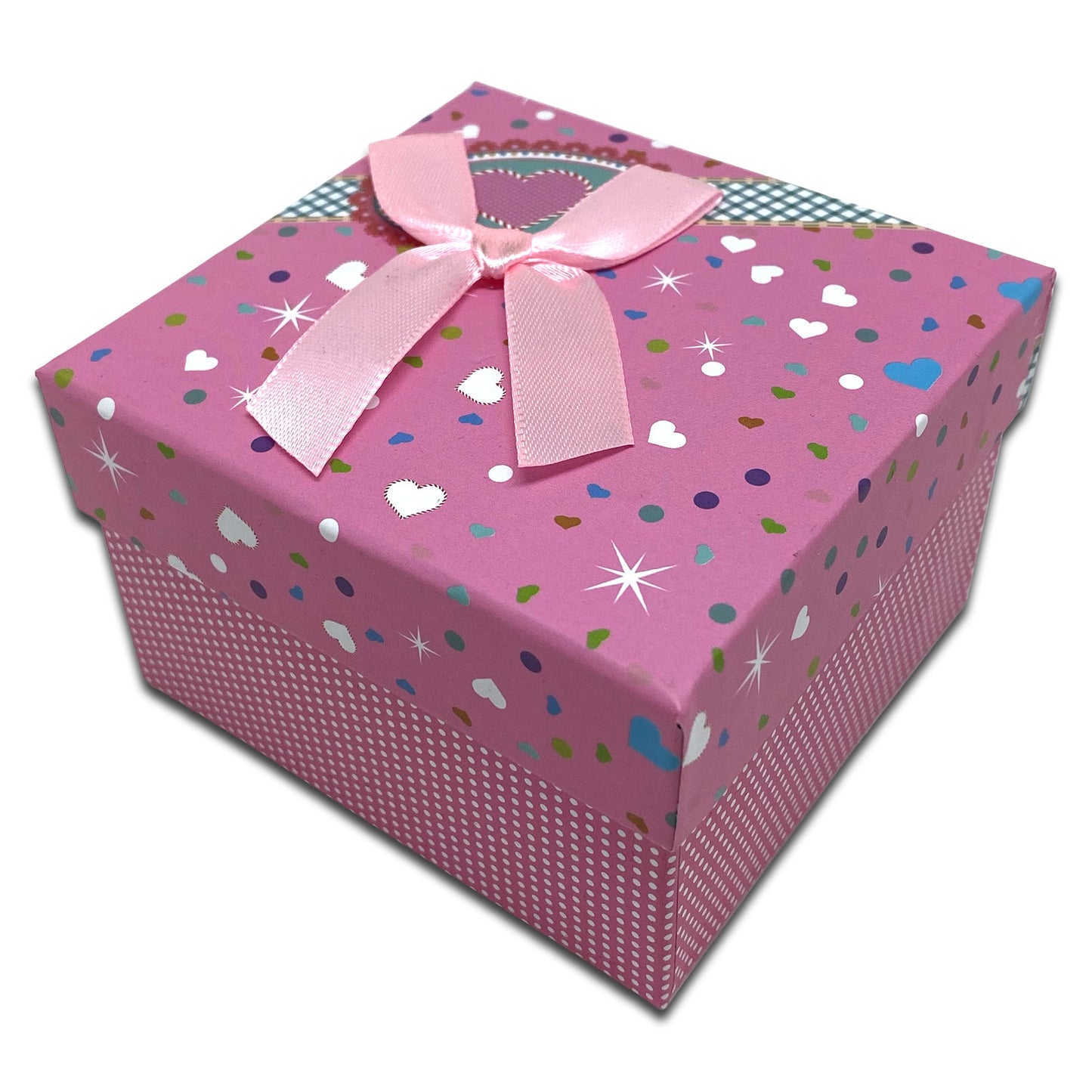 3 1/4" x 3 1/4" 6-Pack of Assorted Color Cardboard Watch Bracelet Ribbon Bow Jewelry Boxes