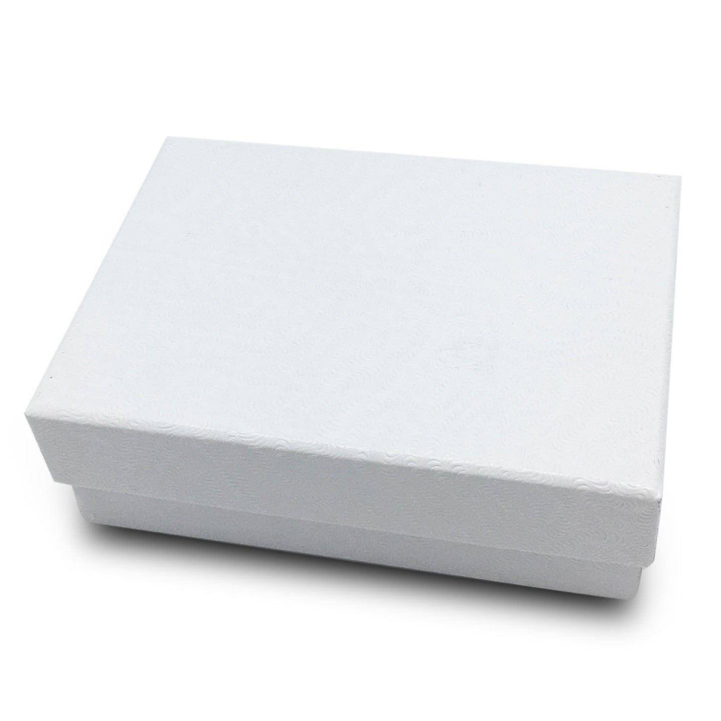 3 1/4" x 2 1/4" x 1"H White Swirl Cotton Filled Paper Box