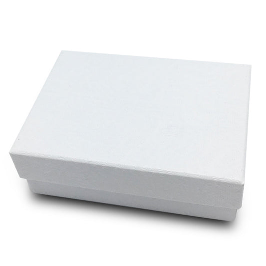 3 1/4" x 2 1/4" x 1"H White Swirl Cotton Filled Paper Box