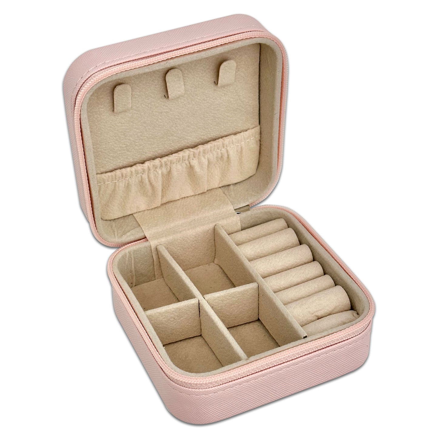 3 3/4" x 3 3/4" Pink Portable Jewelry Organizer Storage Case