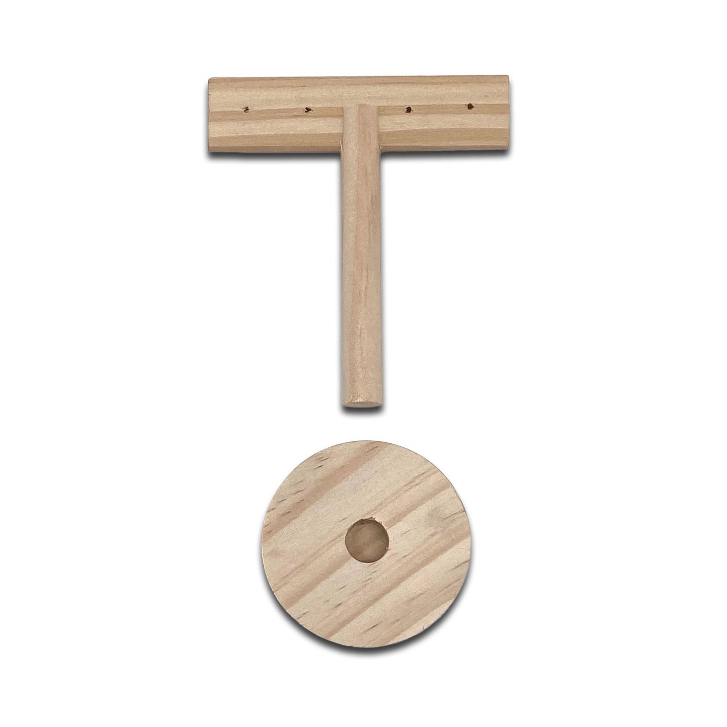 3 5/8" Natural Wood 2 Pair Earring T-Stand