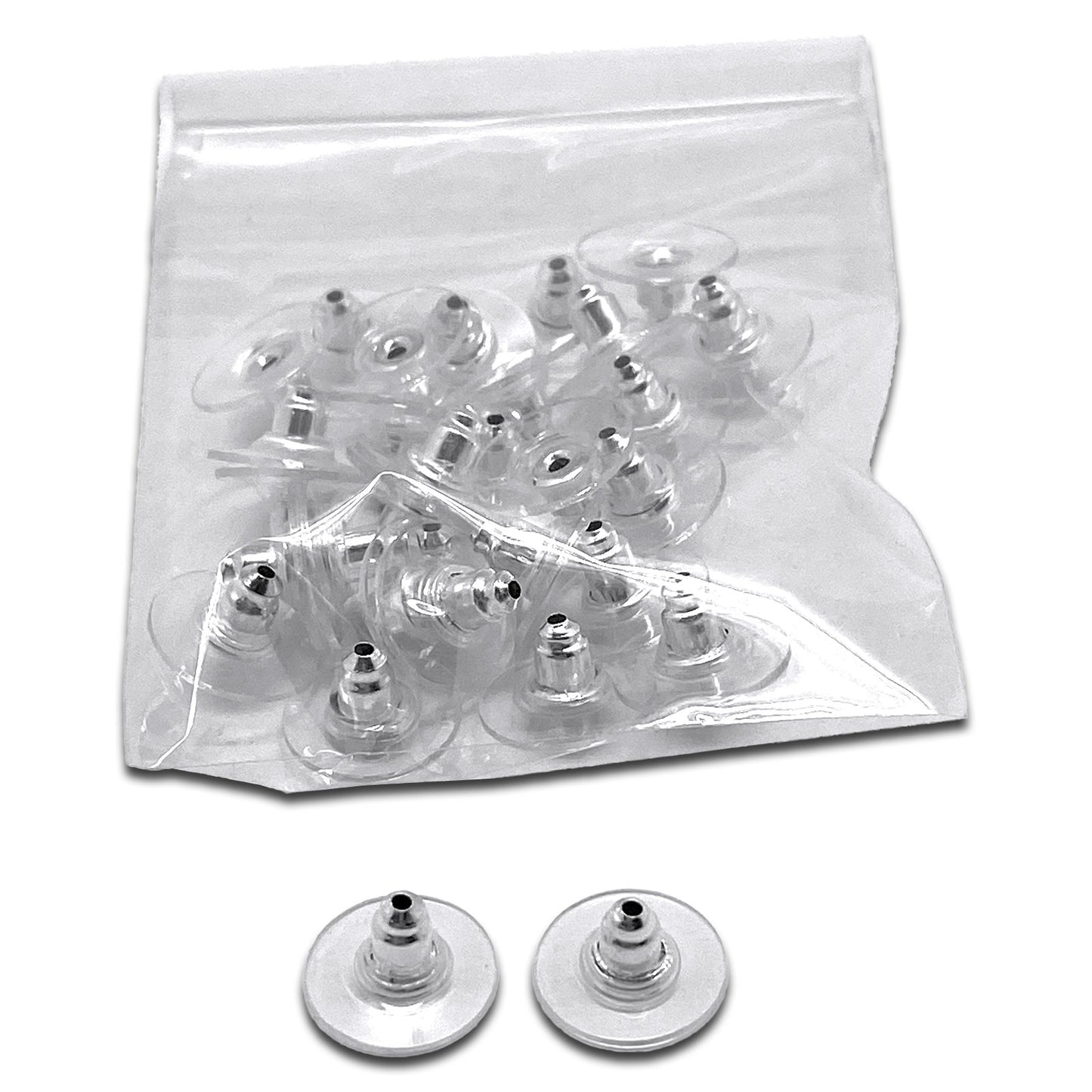 3/8" x 2/8" Sterling Silver Earring Backs with Rubber pad