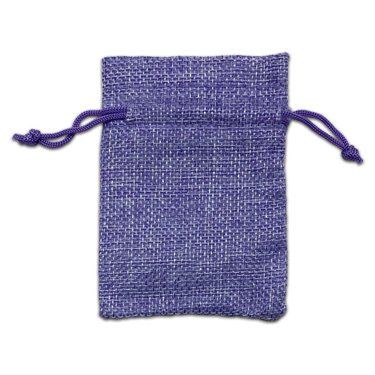 3" x 4" Lavender Linen Burlap Drawstring Gift Bags