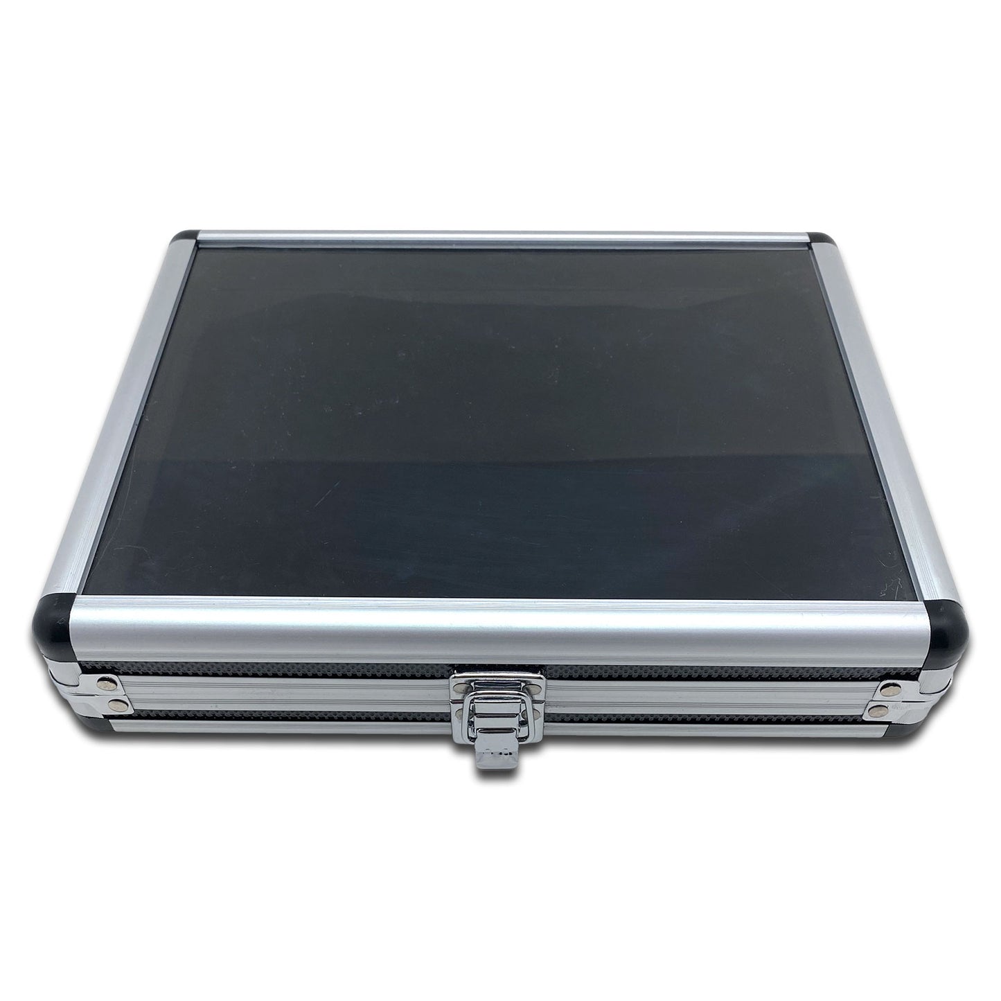 30 Black Gem Boxes with Aluminum Glass Top Display Case