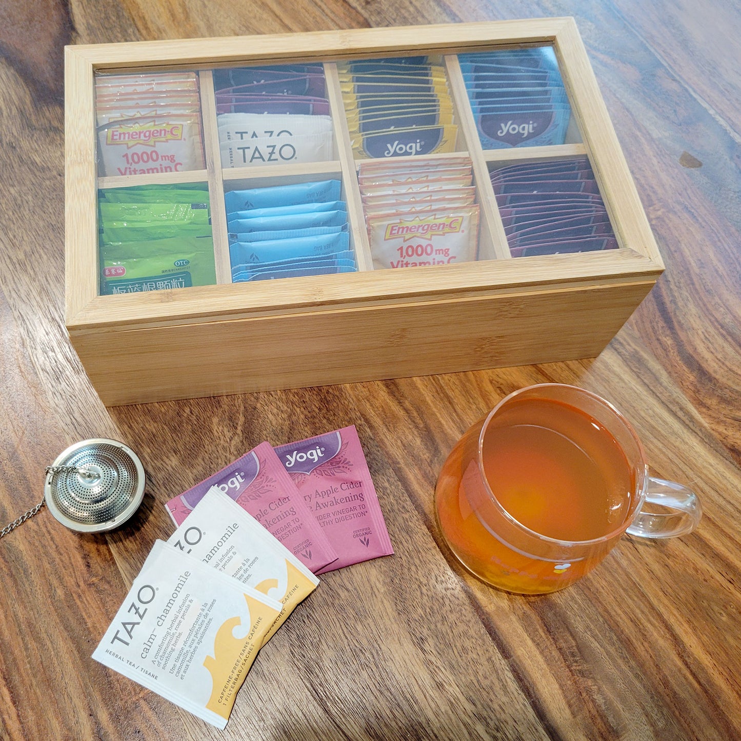 11.8" x 7" 8 Compartment Bamboo Jewelry Organizer Case