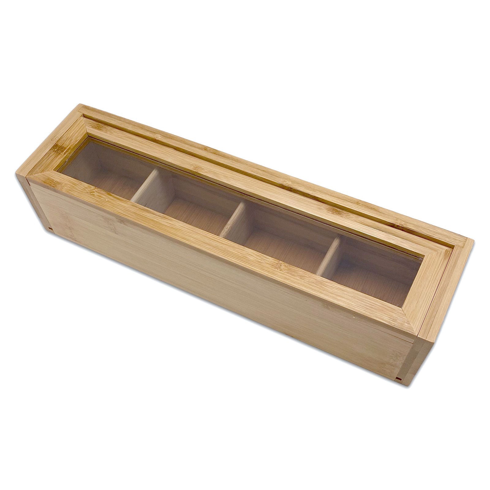 32 x 8.5 x 7cm Bam & Boo 4 Compartment Bamboo Jewelry Organizer Case