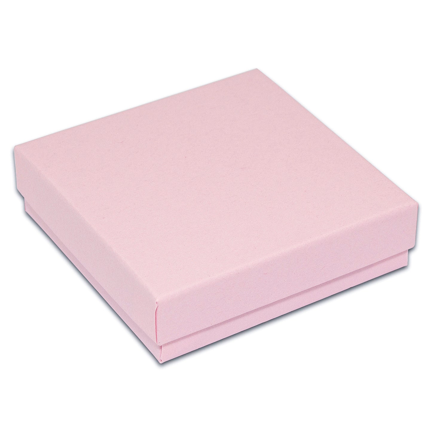3 1/2" x 3 1/2" x 1" Pink Cotton Filled Paper Box