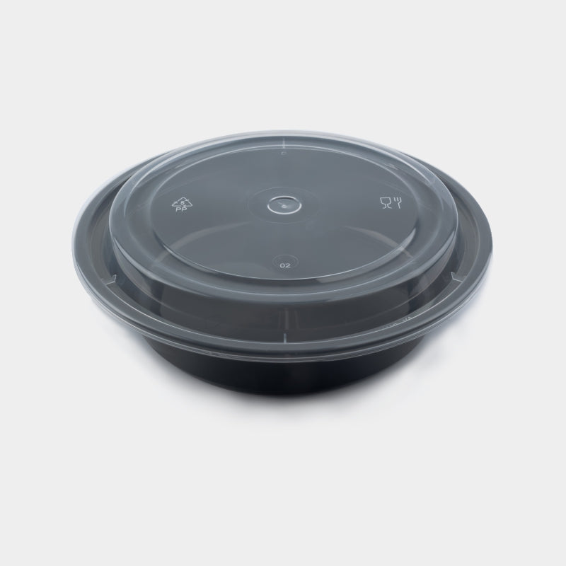34 oz Round Plastic Disposable Food Containers (50 Pack)