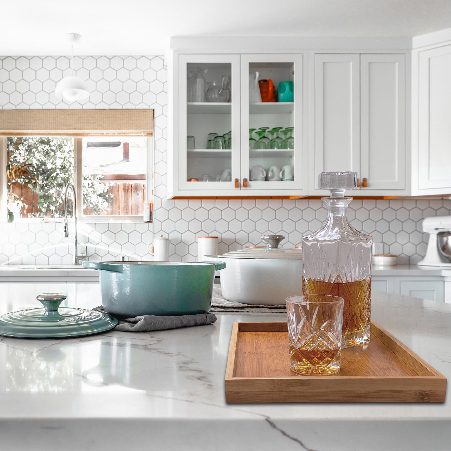 13.75" x 10.25" Rectangular Bamboo Jewelry Organizer Tray