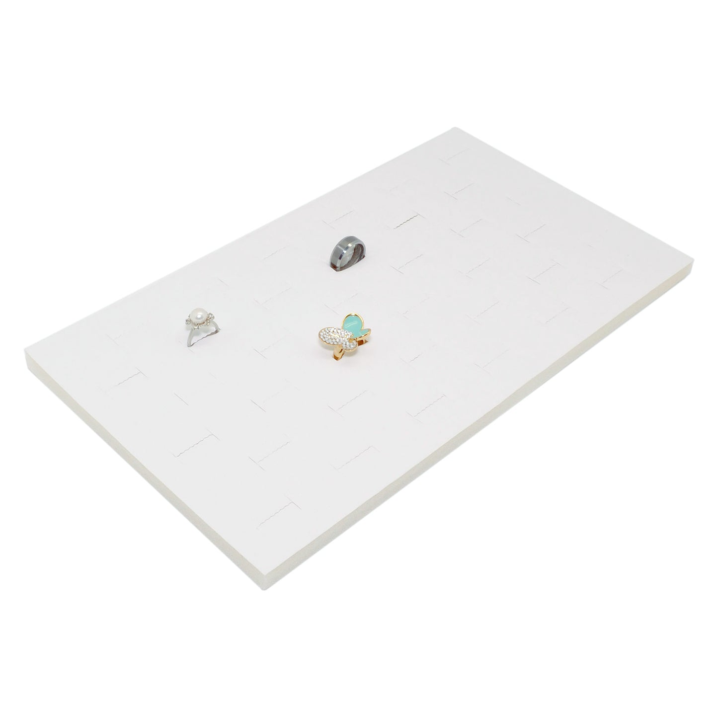 36 Ring White Leatherette Foam Standard Jewelry Tray Insert