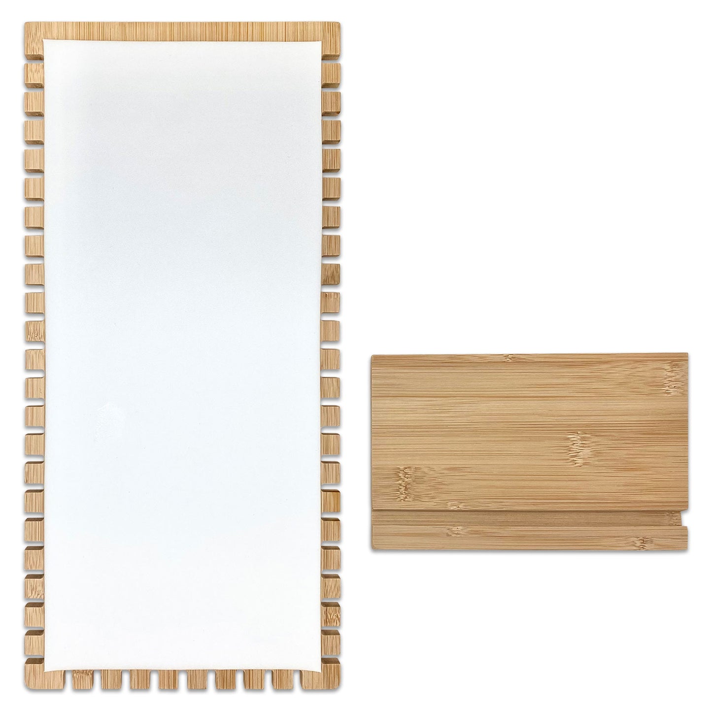 37 x 18cm White Leatherette Bamboo Necklace Jewelry Display