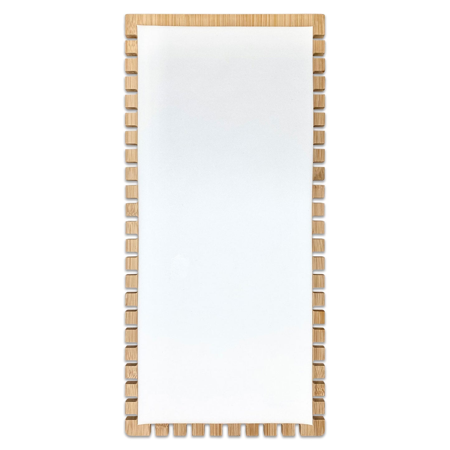 37 x 18cm White Leatherette Bamboo Necklace Jewelry Display