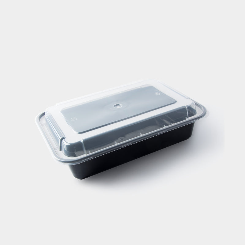 38 oz Rectangular Plastic Disposable Food Containers (50 Pack)