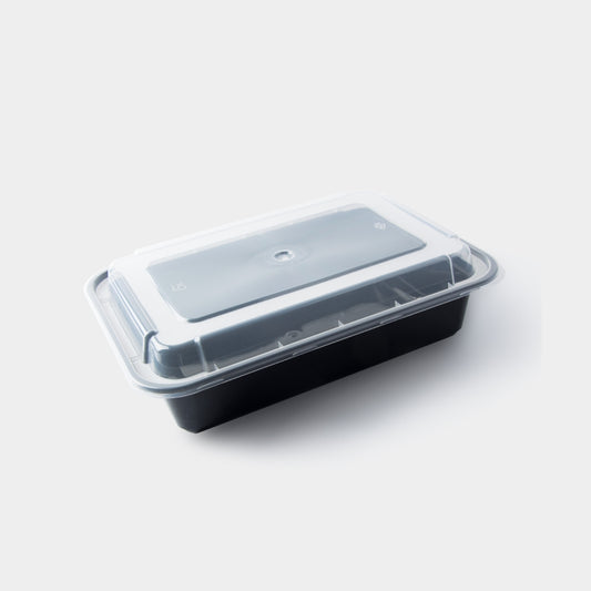 38 oz Rectangular Plastic Disposable Food Containers (50 Pack)