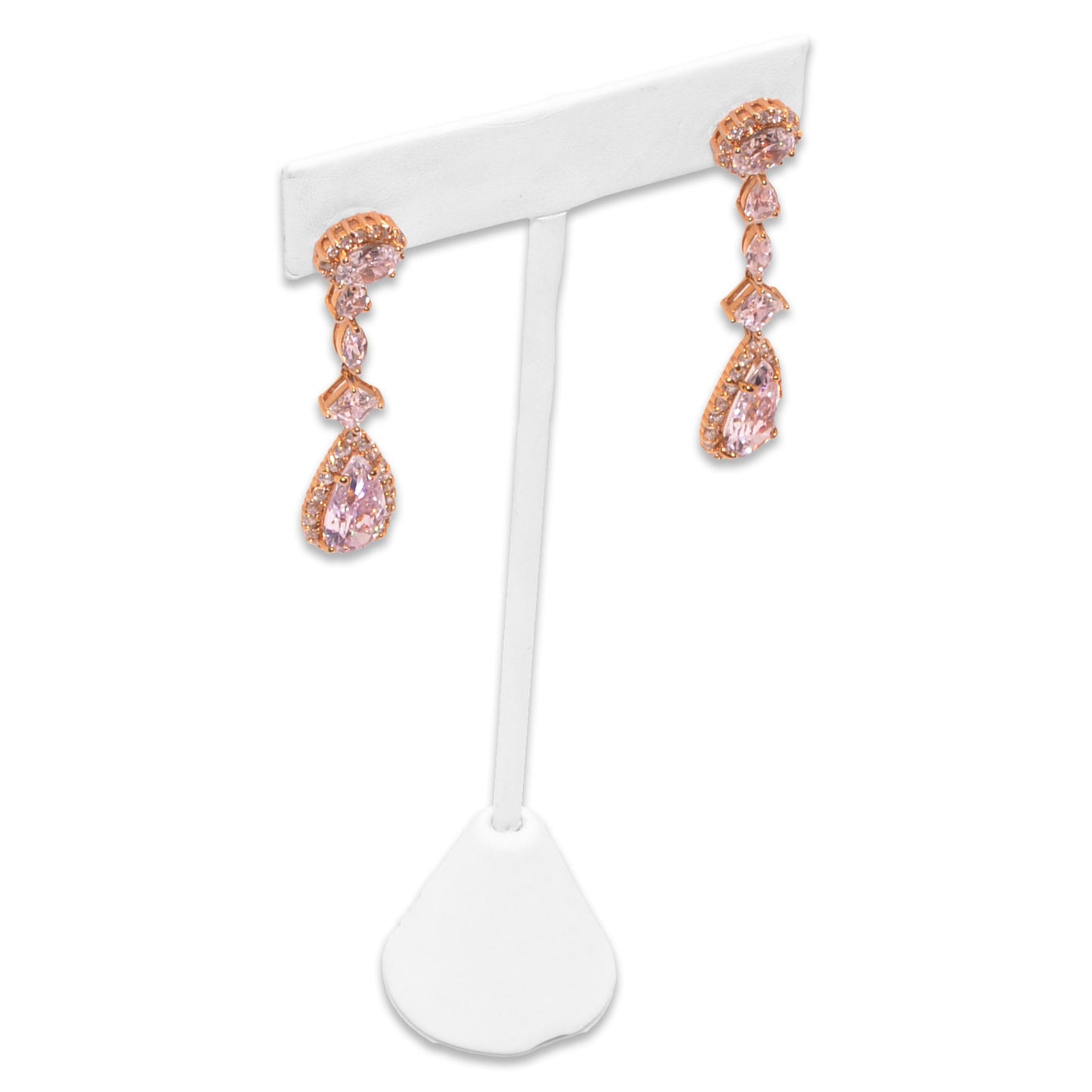 4 3/4" White Leatherette Single Earring T-Stand (3-Pack)